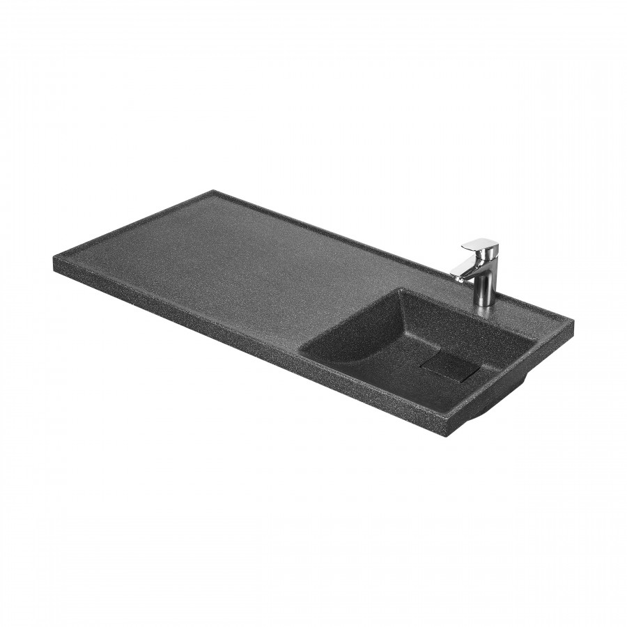 Раковина ЛОНДРИ 105, правая, графит