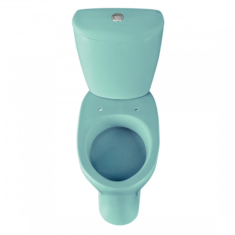 Унитаз-компакт "Версия" наклонный выпуск, с кнопочной арматурой и сиденьем, голубой  SANTERI
