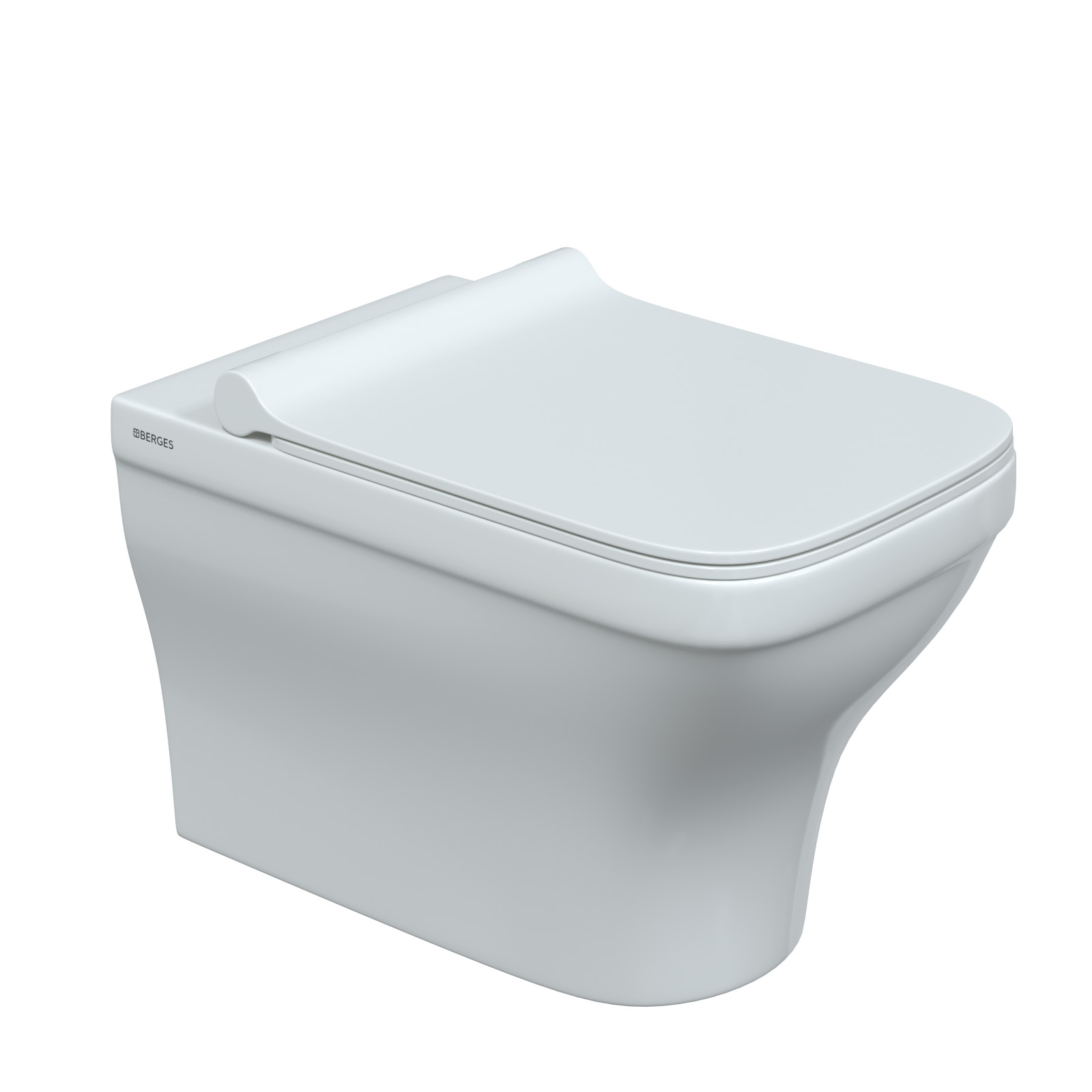 Унитаз подвесной STRATI, сиденье дюропласт Strati SO, микролифт, быстросъем, белый, BERGES