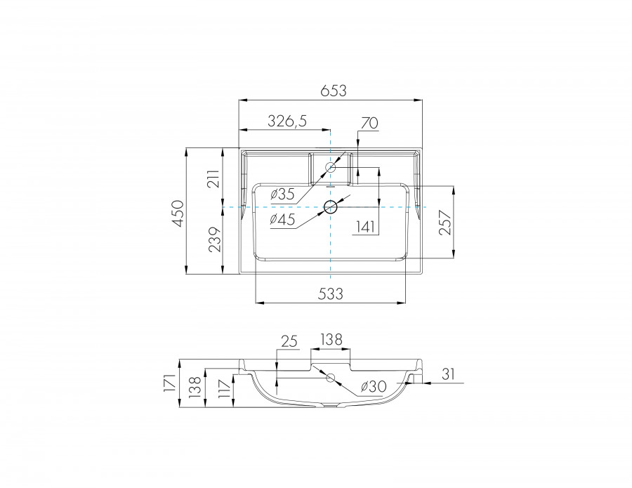 Раковина ФАБИА 65, белая