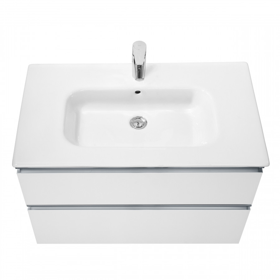 GAP Тумба под раковину GAP 80, белый глянец, 2 ящ., ROCA