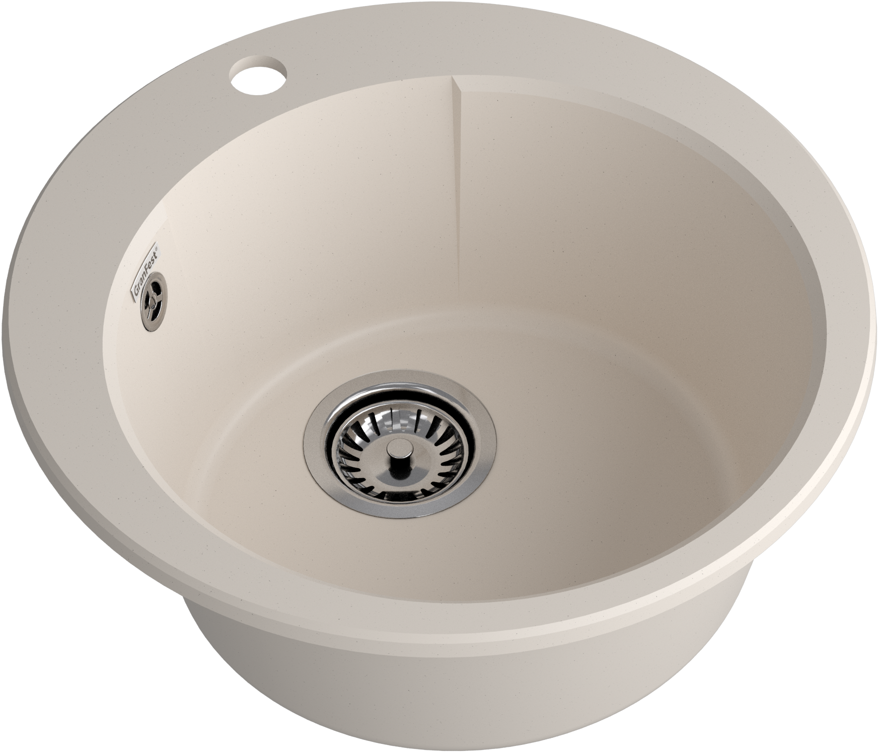 GRANFEST Мойка URBAN 649  1-чаша D-490мм белый арт.GF-UR-