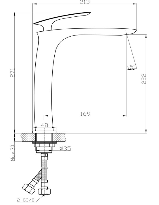 Смеситель для раковины TOKITO FUJI хром (TOK-FUJ-1012)