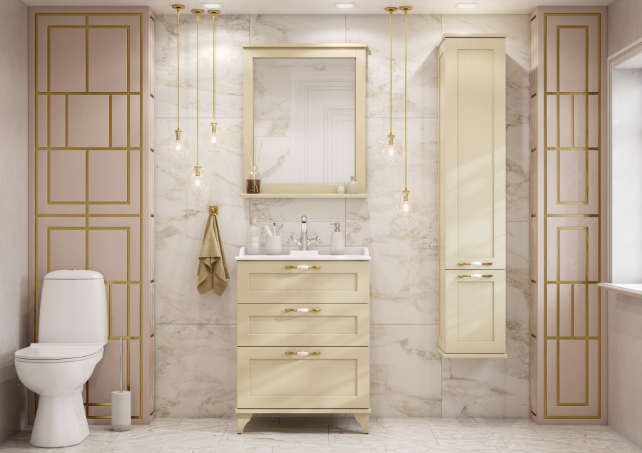 Шкаф-колонна ЛЕОН 30, подвесная, дуб бежевый