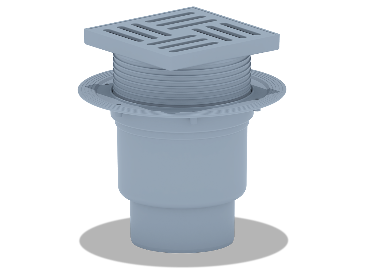 Трап верт. рег. выпуск 110 с решеткой 15х15 пластик, ANI PLAST