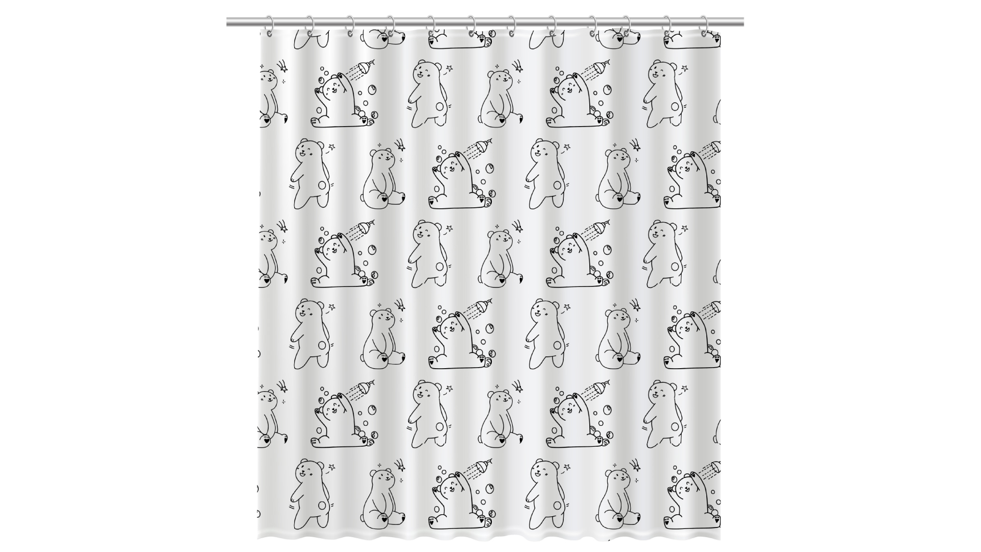 Шторка для ванной Fixsen Teddy Wash FX-1505, без колец