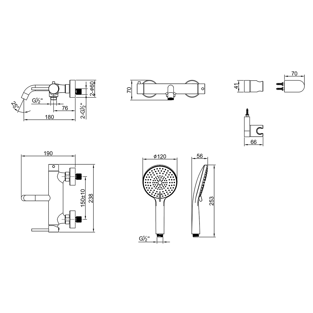 Смеситель Kalina LMF-2122S-BN для ванны