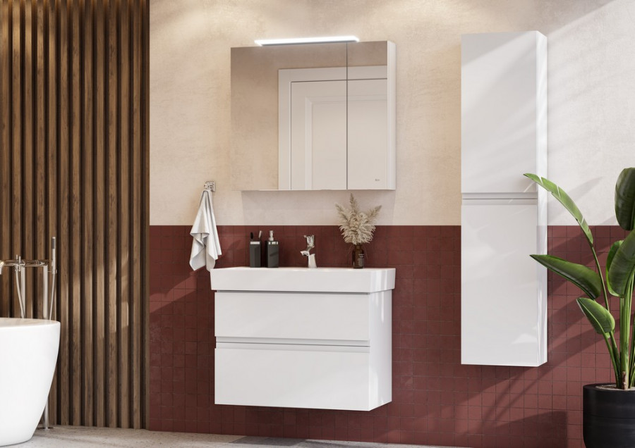 OLETA Зеркальный шкаф 80, белый матовый