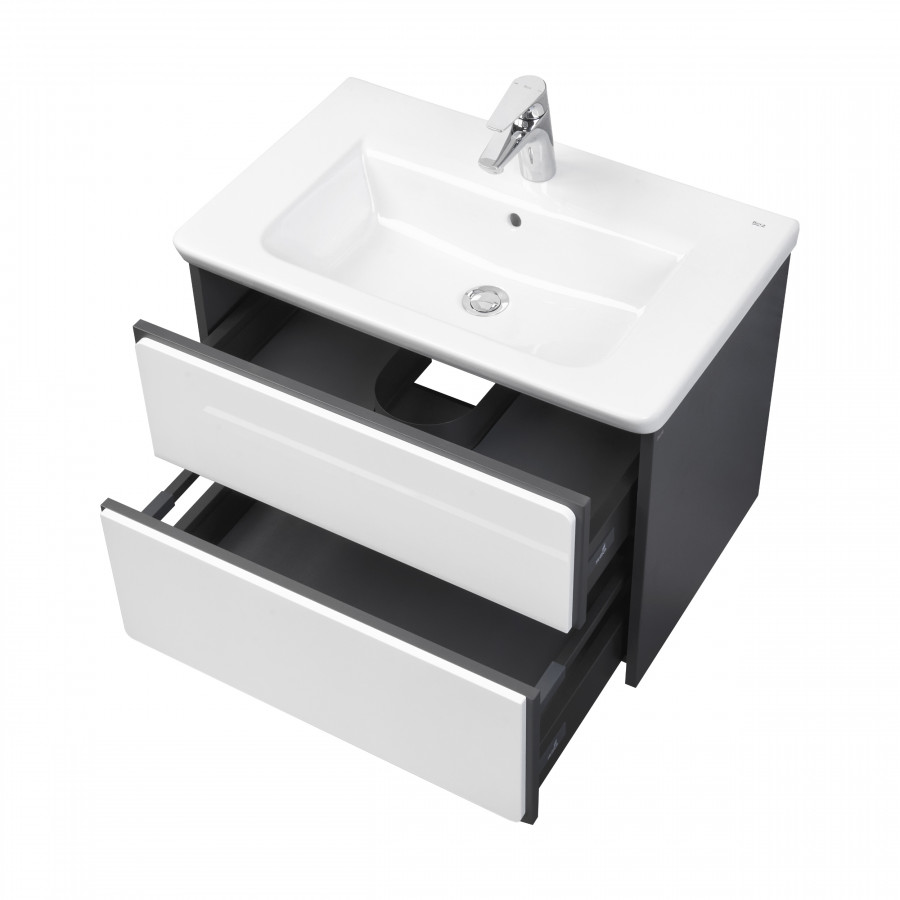 RONDA Тумба под раковину GAP 70, белый глянец/серый матовый, ROCA