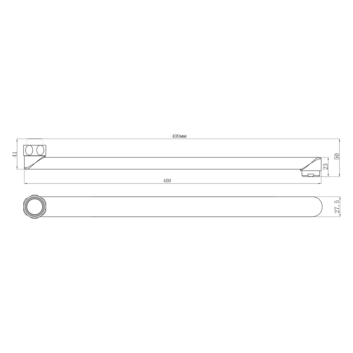 Излив плоский 400 мм, хром,LEMARK