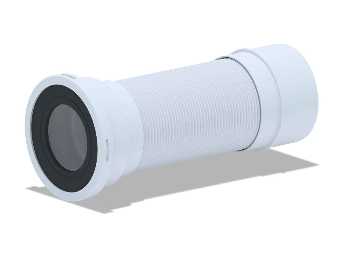 Удлинитель гибкий для унитаза АНИ Пласт K921 с металлической спиралью выпуск 110 мм 260 - 560 мм