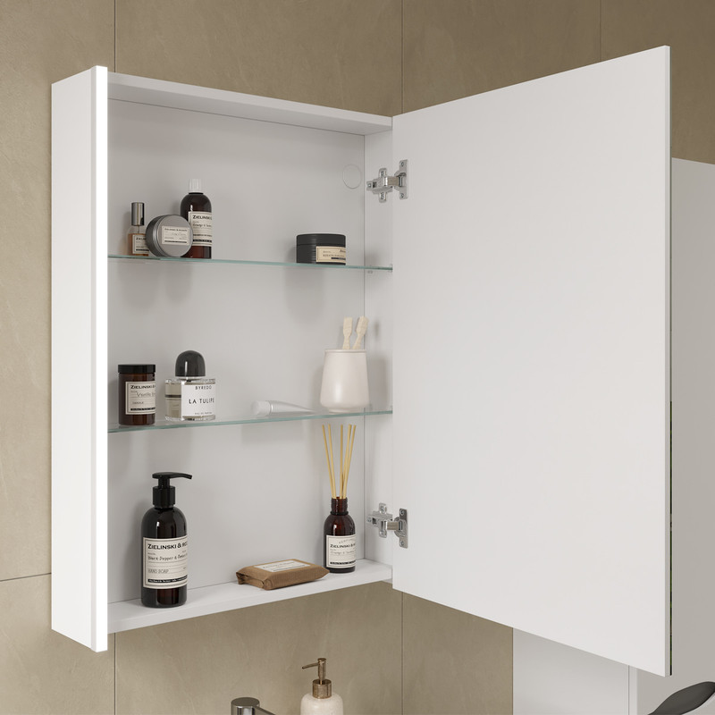 Шкаф зеркальный Prime LED 60, белый, VOLNA