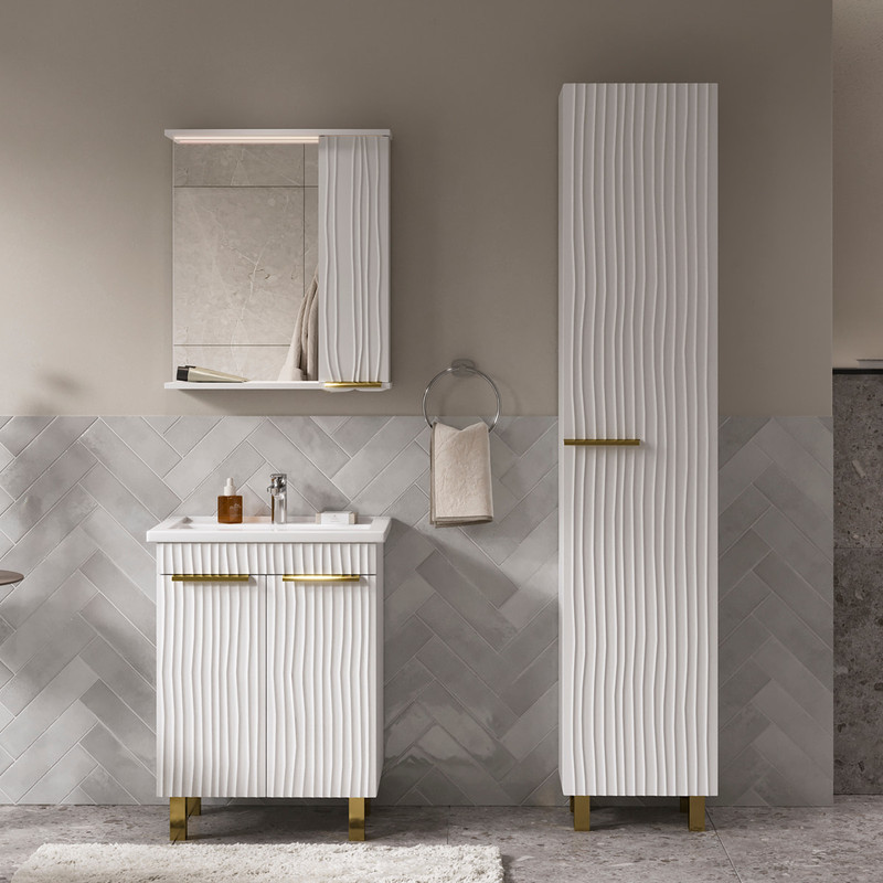 Пенал ЛоттиГолд/LottyGold 40, напольный, белый, VOLNA