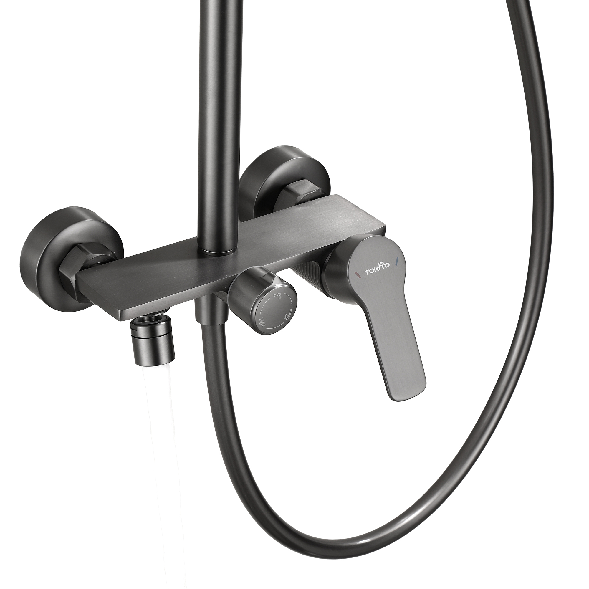 Душевая система TOKITO RAIN вороненая сталь (TOK-RAI-1022GM)