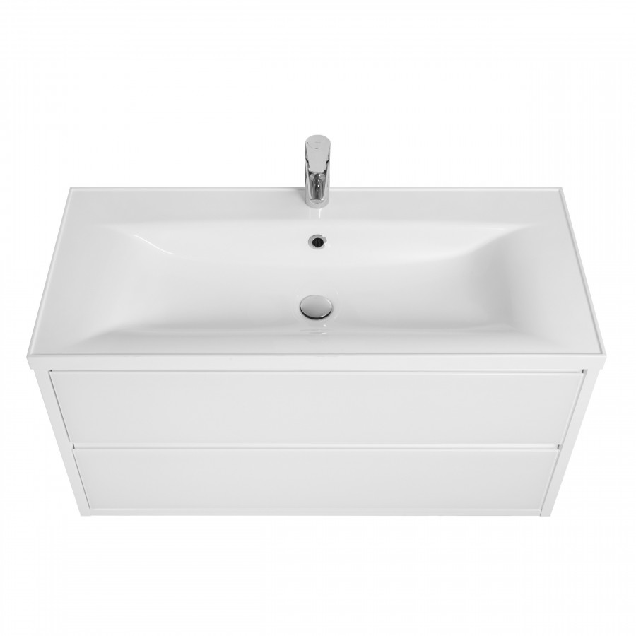 Тумба РИМИНИ 100 new,бел.гл.(под раковину АЙРИС 100,АЙРИС М 100, ПРЕМЬЕР М 100, БРУК 100)