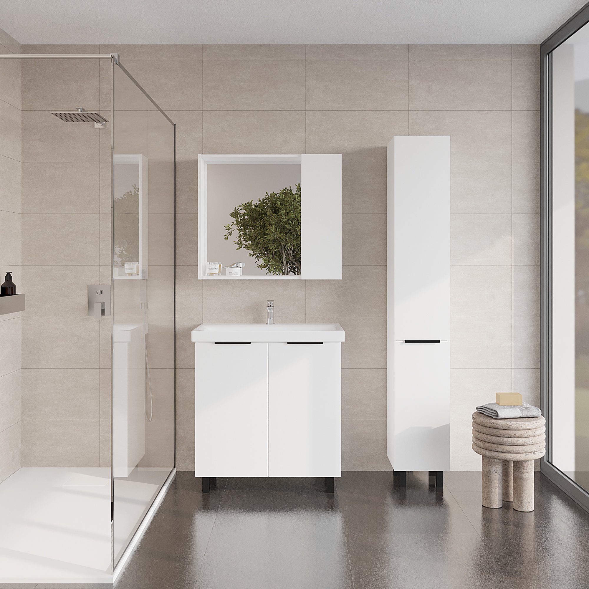 Шкаф-пенал VIANT БЕРЛИН 30 напольный белый (VBER300BEL-PEN)