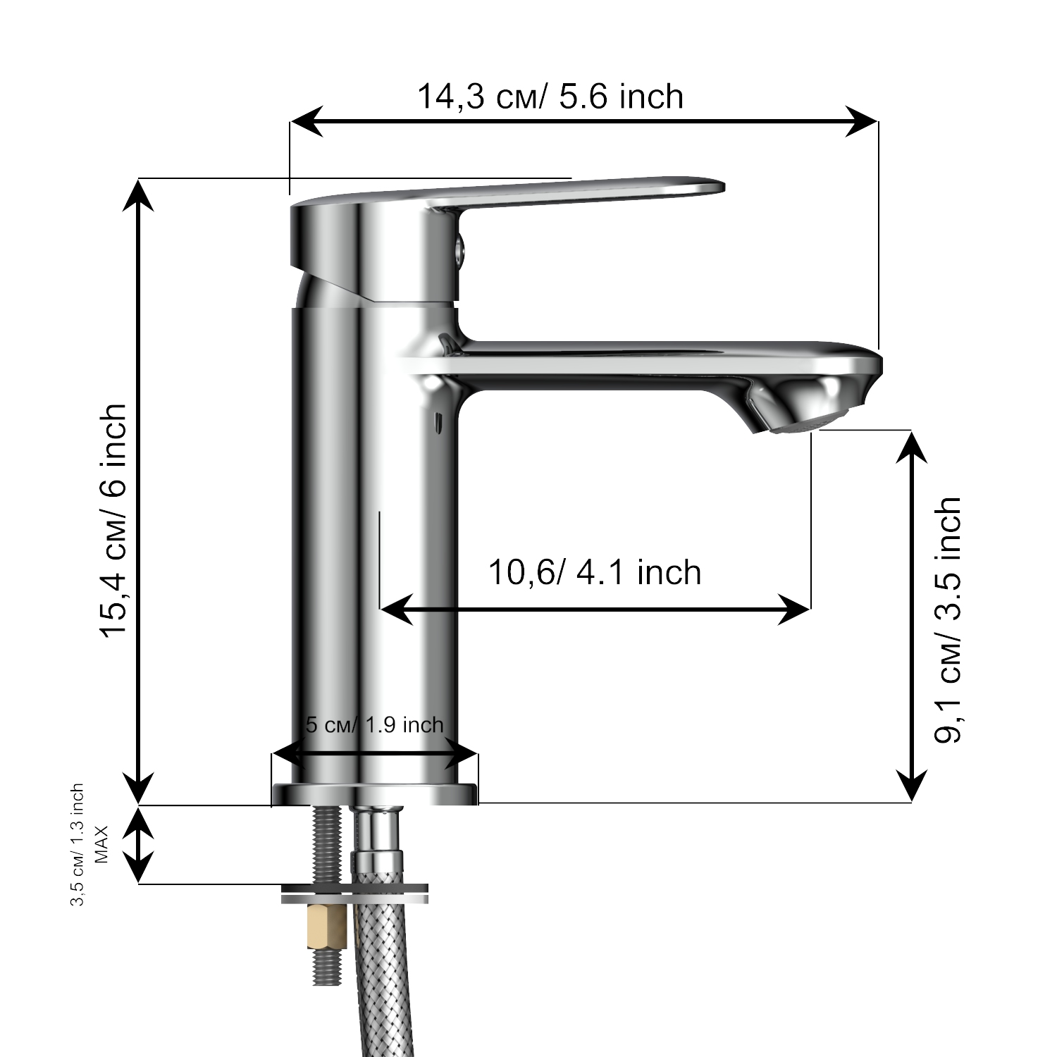 Смеситель для раковины TOKITO KANDA хром (TOK-KAN-1011)