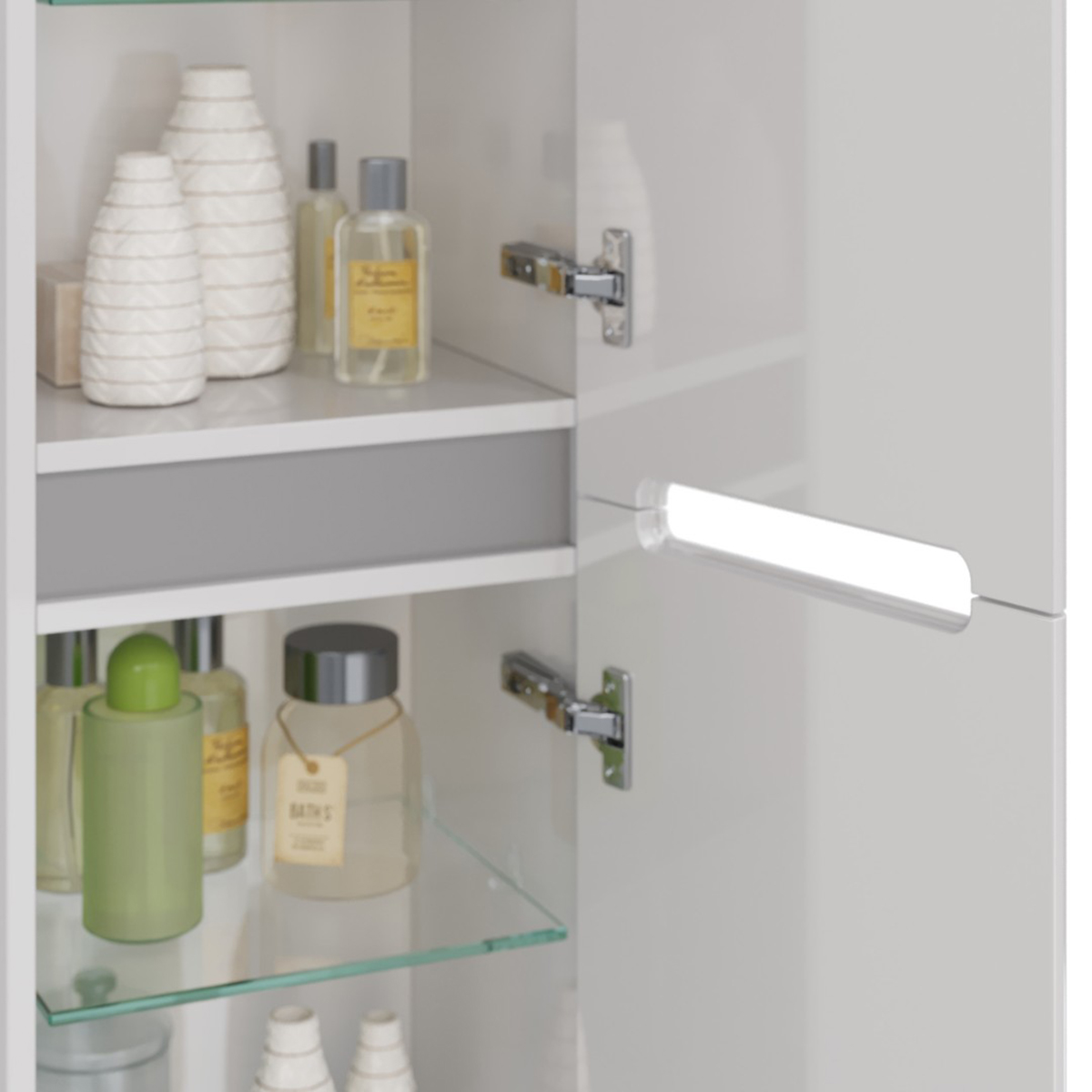 Пенал Lemark BUNO 35 см подвесной/напольный, 2-х дверный, открывание лев/прав, цвет планки: Серый, ц