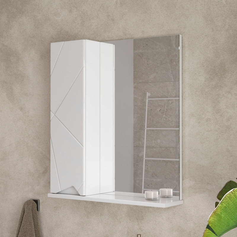 Зеркало-шкаф Pronto 60 левый, белый, VOLNA