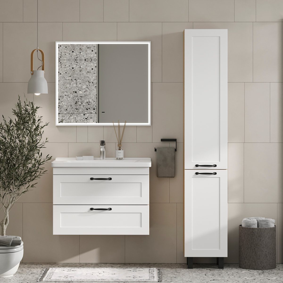 Зеркало EQUIL Lago LED 80 белый