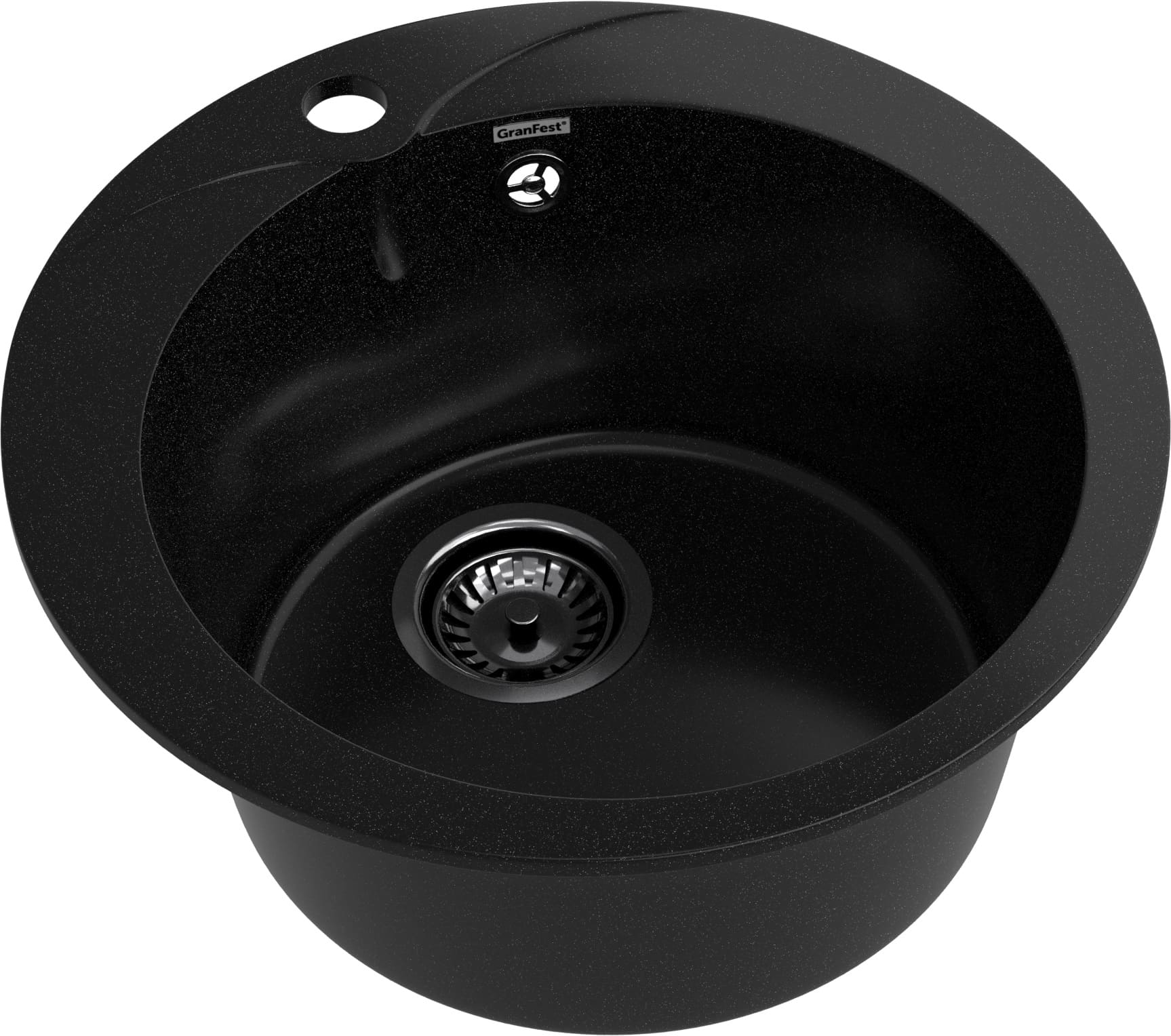 GRANFEST Мойка композит RONDO GF-R--480  D=480 мм  черный  арт.GF-