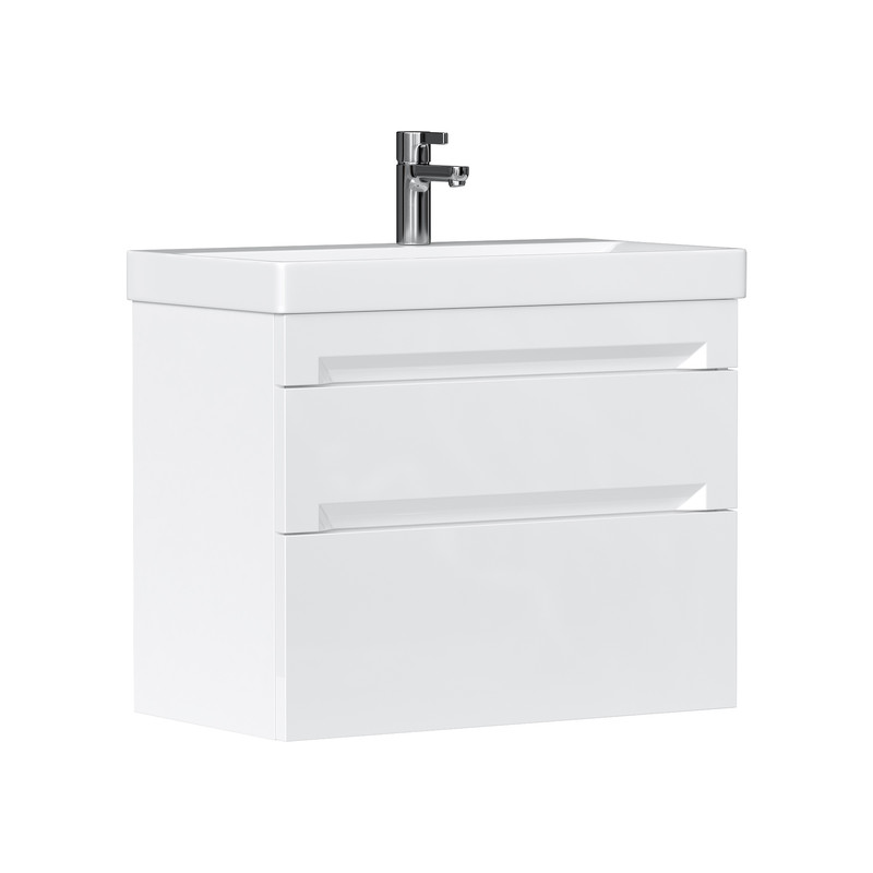 Тумба EQUIL Corner 70 подвесная 2 ящ. белая (под раковину 9696-70)