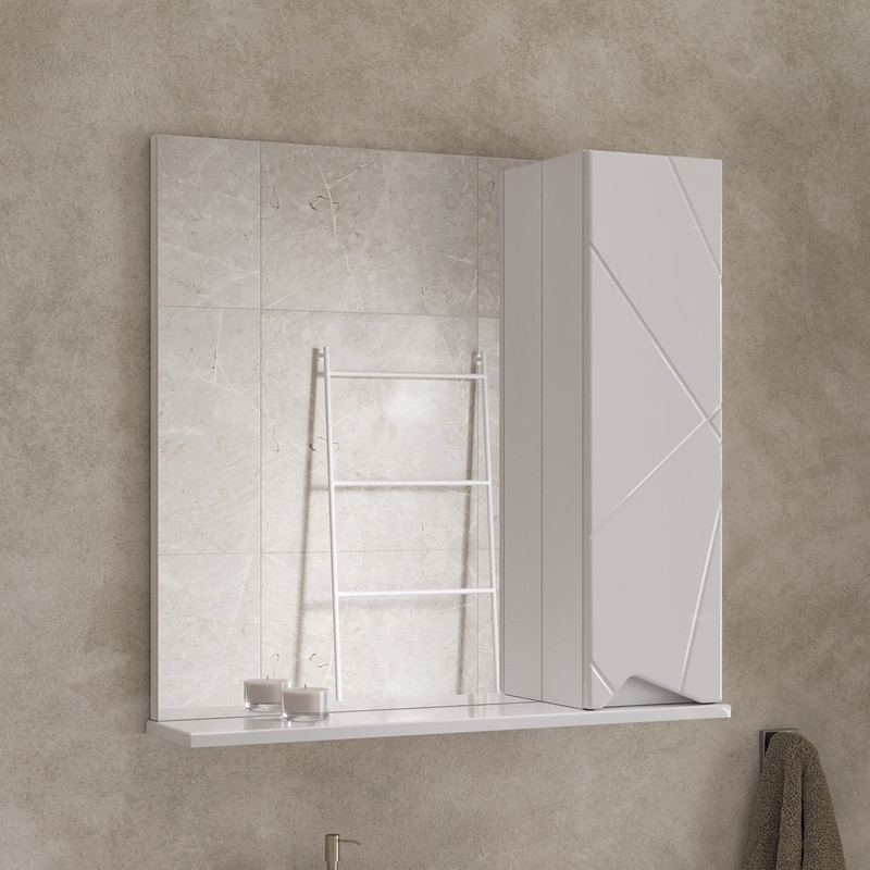 Зеркало-шкаф Pronto 70 правый, белый, VOLNA