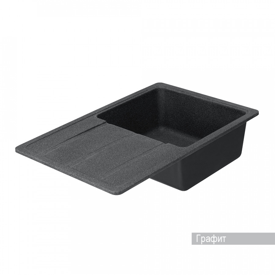 Мойка для кухни Аманда 780x510x211 мм, прямоуг. с крылом, графит