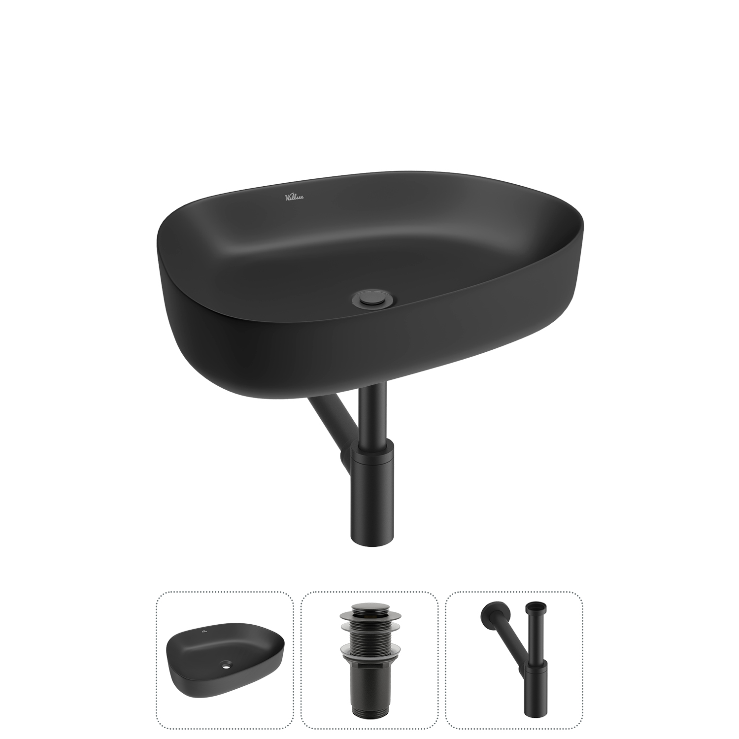 Накладная раковина для ванной комнаты Wellsee Belle Spa 3.0 20212737R в наборе 3 в 1: раковина матов