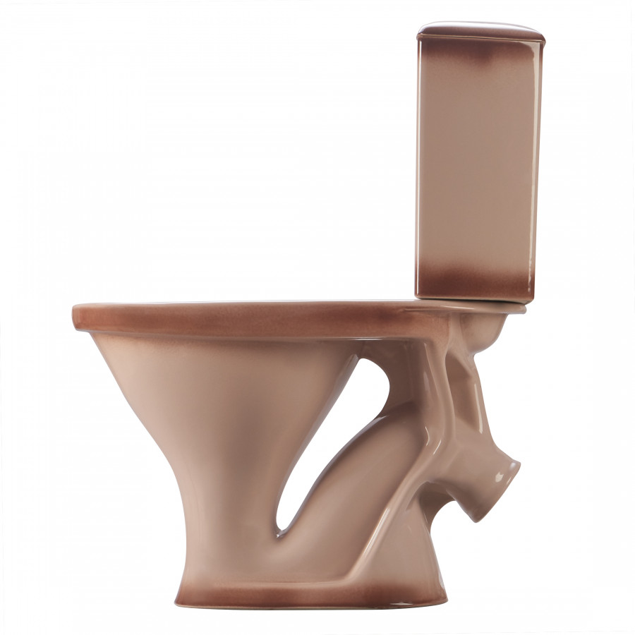 Унитаз-компакт "Вест" наклонный выпуск, с кнопочной арматурой и сиденьем, бежевый. SANTERI