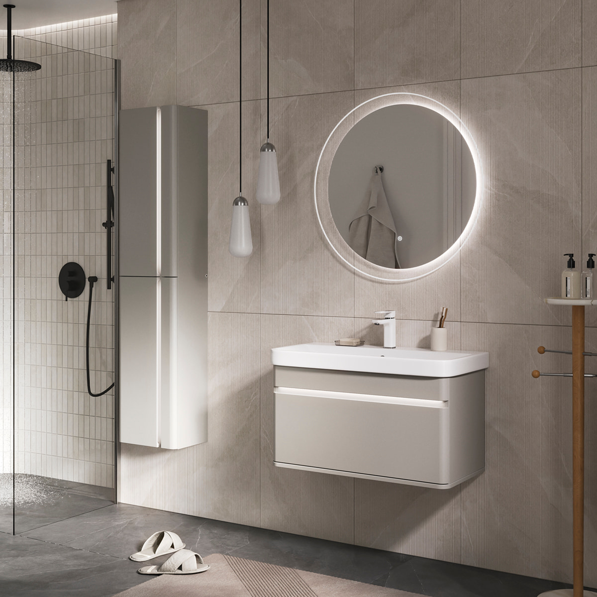 Зеркало EQUIL Elegante D80 с подсветкой амарок)