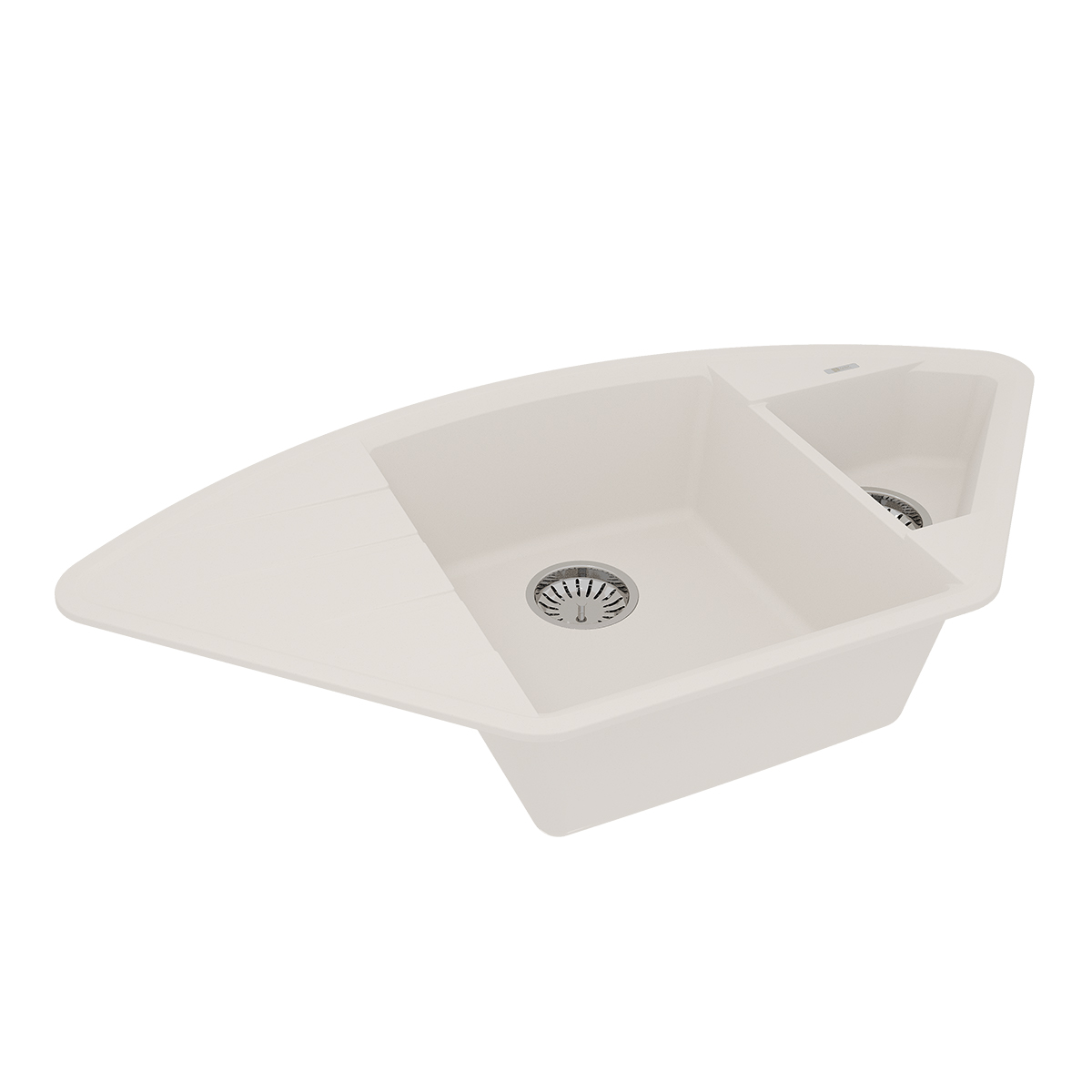 Кухонная мойка Lemark IRKANA 980 врезная угловая с доп. чашей и крылом из кварцгранита, Жасмин 