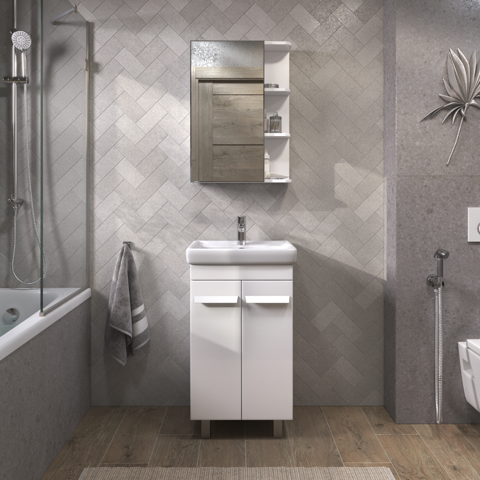 Зеркальный шкаф VIGO Nova 50 подвесной белый (zsh.NOV.50)