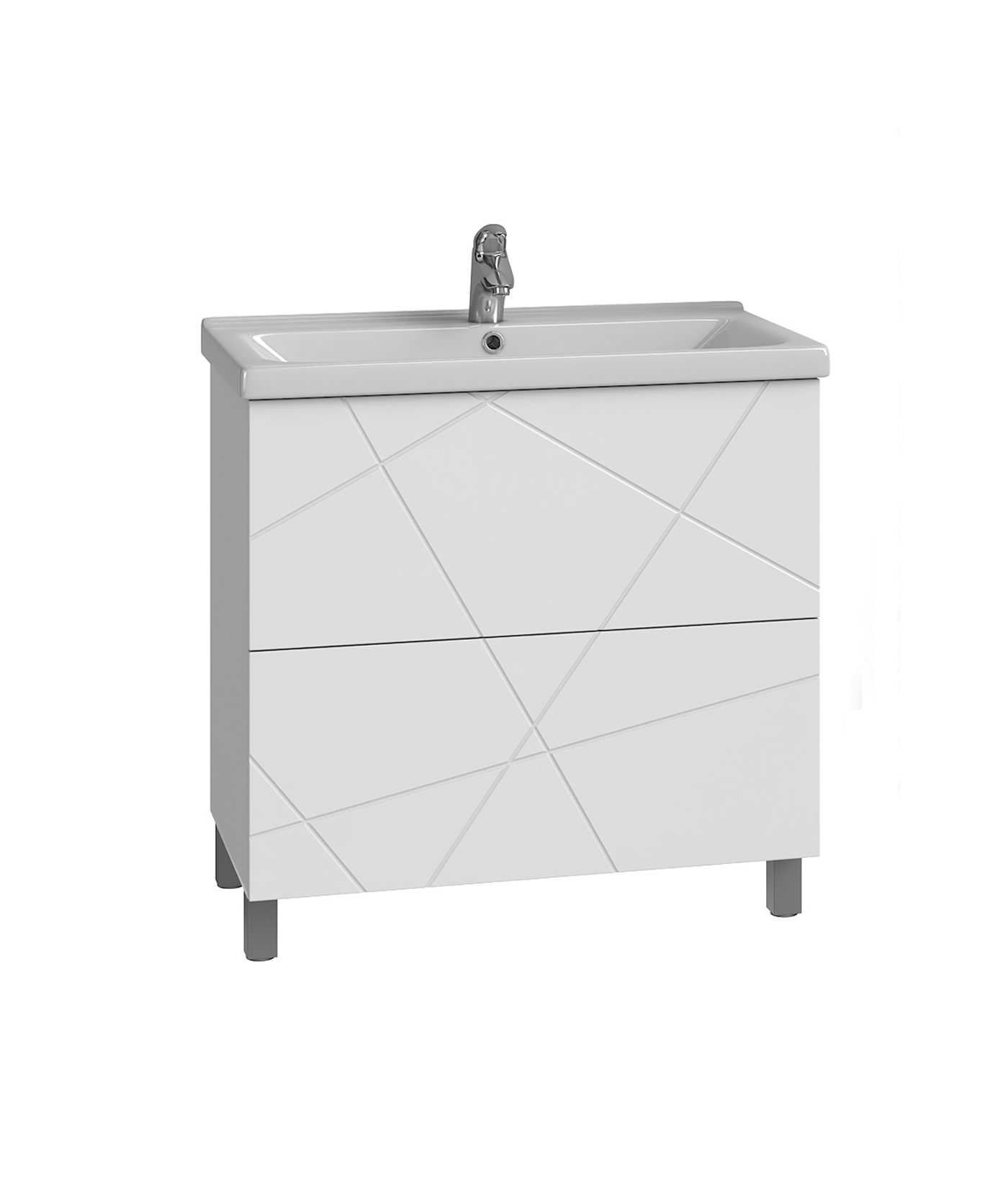 Тумба под раковину VIGO Geometry 2-80 напольная белый (tn.bsf.GEO.9696.80.2Y)