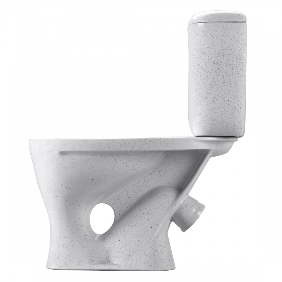 Унитаз-компакт "Воротынский" косой выпуск, с кнопочной арматурой и сиденьем, крап на белом SANTERI