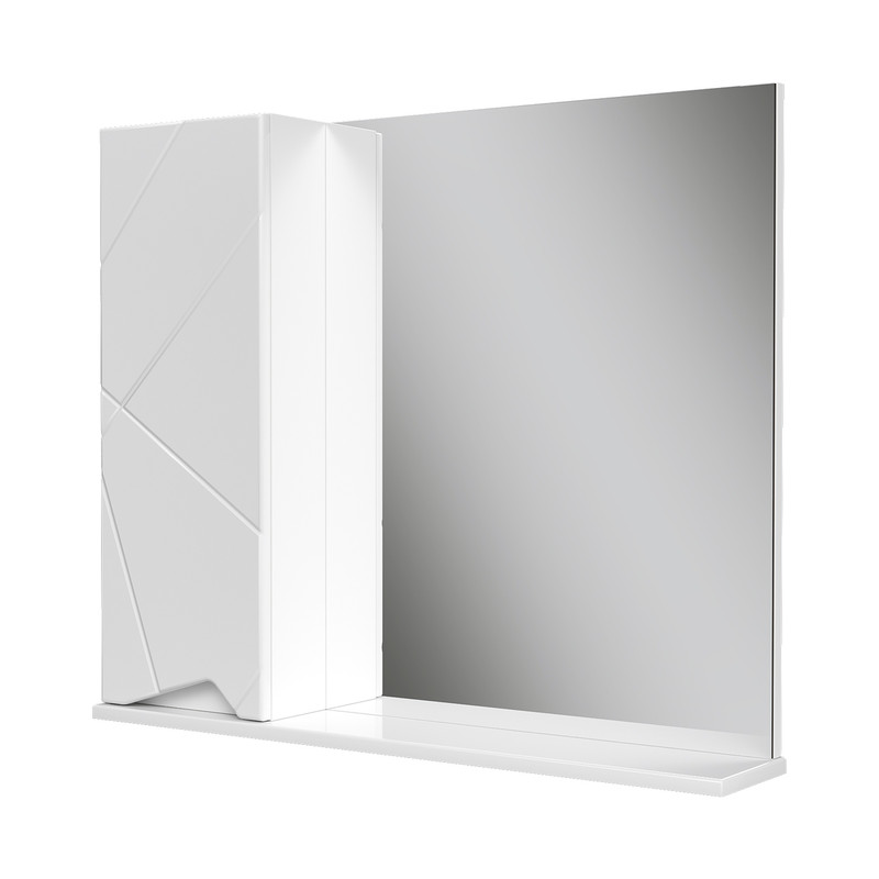 Зеркало-шкаф Pronto 80 левый, белый, VOLNA