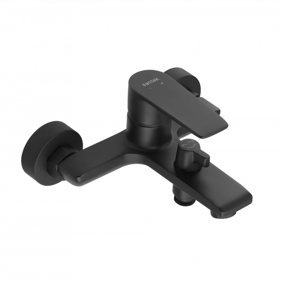 АРМА Смеситель для ванны-душа с аксессуарами, черный матовый,САНТЕК