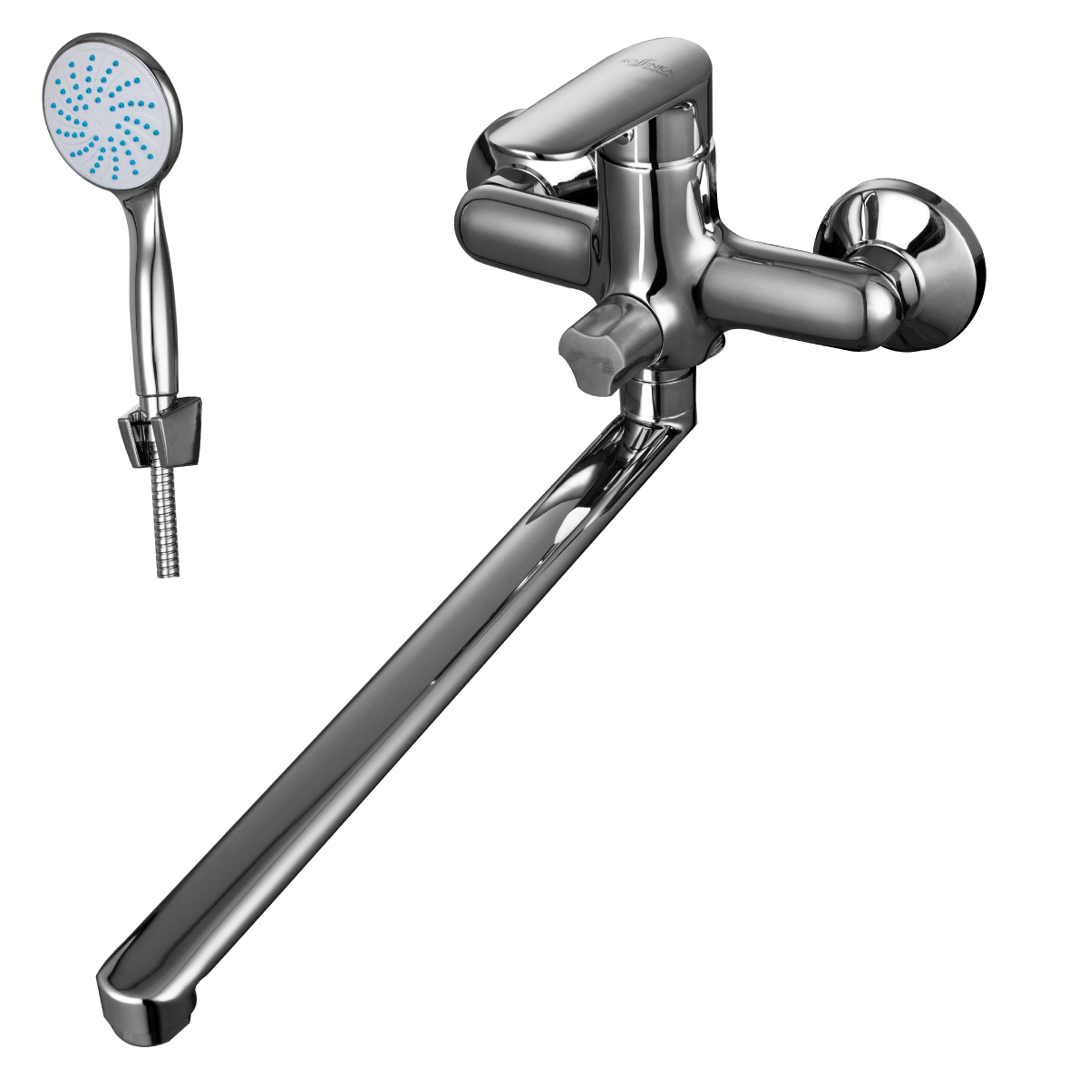 RS32 Смеситель для ванны, круг.пов.излив 350мм, р/ОД, хром, ROS, RS32-32