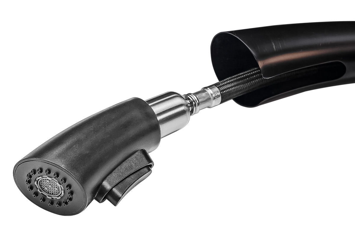 Смеситель для кухни ПРОФСАН ПСМ-301-9 STEEL нержавеющая сталь AISI-304 с выдвижной лейкой тип См-МОЦ