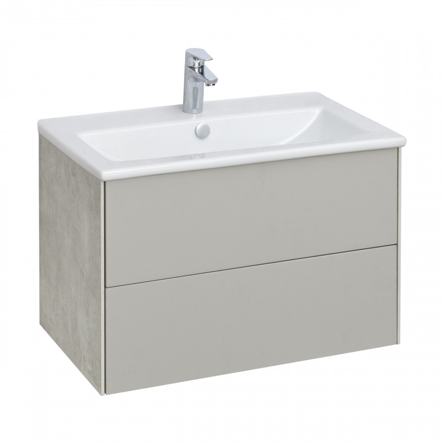 Тумба СОХО 75, слэйт, галька серая (под раковину ЭЛИНА 75)