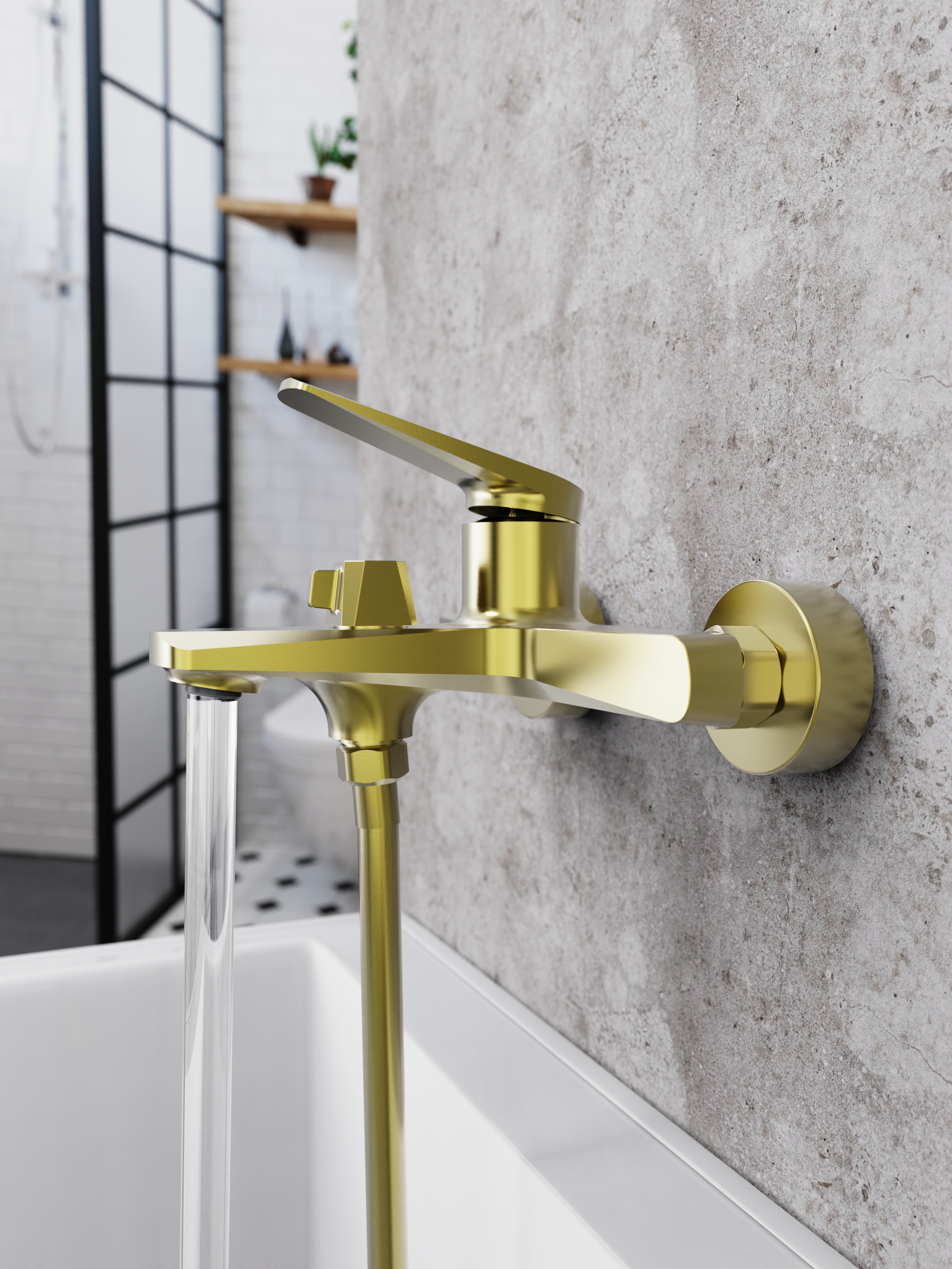 Смеситель для ванны TOKITO KIN брашированное золото (TOK-KIN-1014)