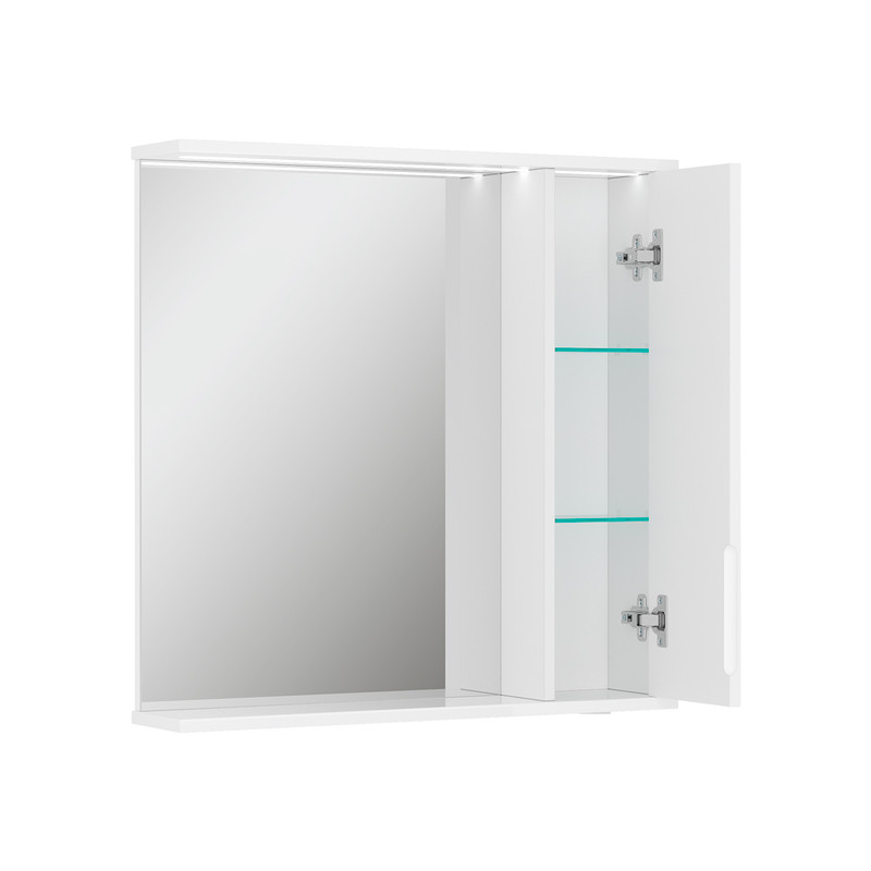 Зеркало-шкаф Lake 70, с LED подсветкой, правый, белый, VOLNA