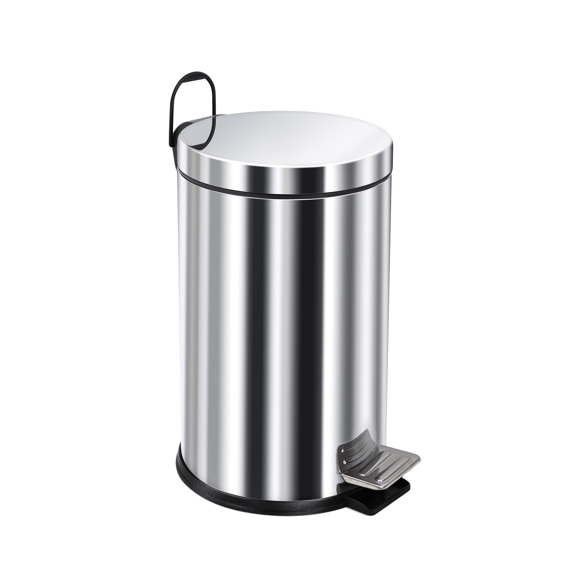 Ведро-контейнер для мусора с педалью 8 л, хром,  BERGES