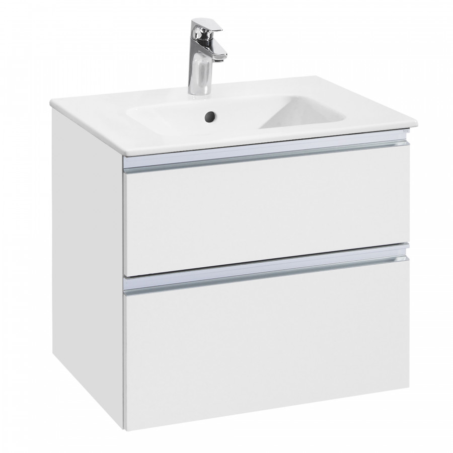 GAP Тумба под раковину GAP 60, белый глянец, 2 ящ., ROCA