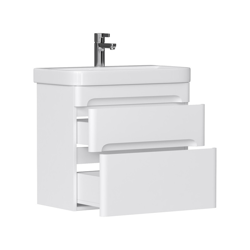 Тумба EQUIL Nice 70 подвесная 2 ящ. белая (под раковину 9595-70)