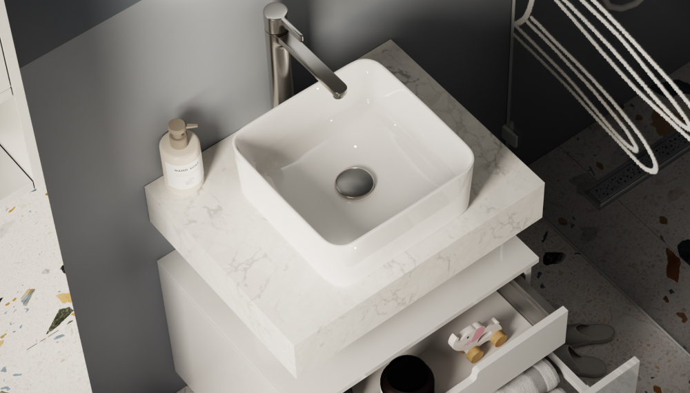 Столешница VELVEX Unit 60 белый мрамор