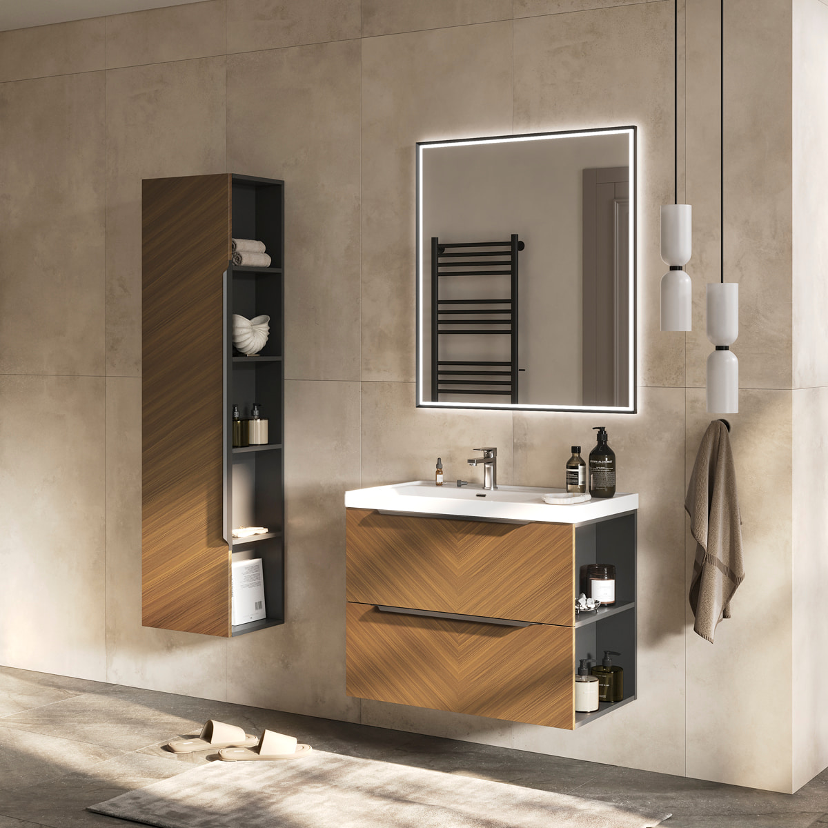 Зеркало EQUIL Forest LED 80 черный