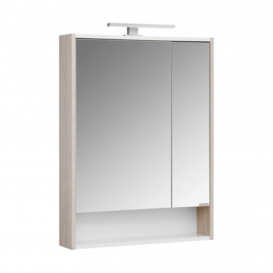 Зеркальный шкаф РИКО 65, белый, ясень фабрик