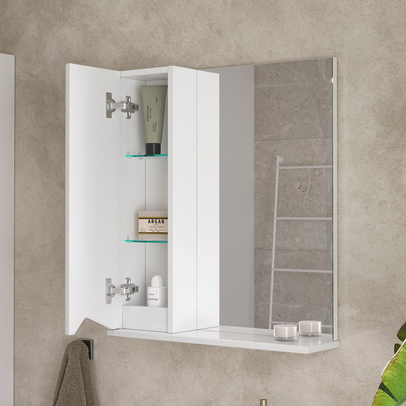 Зеркало-шкаф Pronto 60 левый, белый, VOLNA