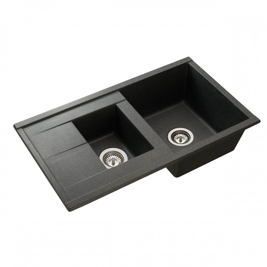 Мойка для кухни  Делия 87 870x510x218 мм, прямоуг. с крылом и доп. чашей, графит